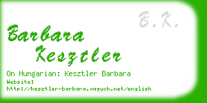 barbara kesztler business card